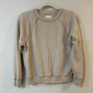 American Eagle Ivory Beige Tan Pullover Oversized  Crewneck Sweatshirt X-Small